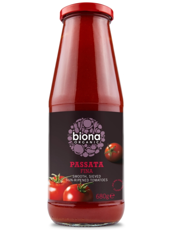 Sun-Ripened Tomato Passata 680g, Organic (Biona)