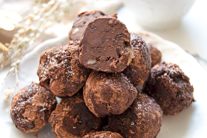 Chocolate Truffles with Pink Salt