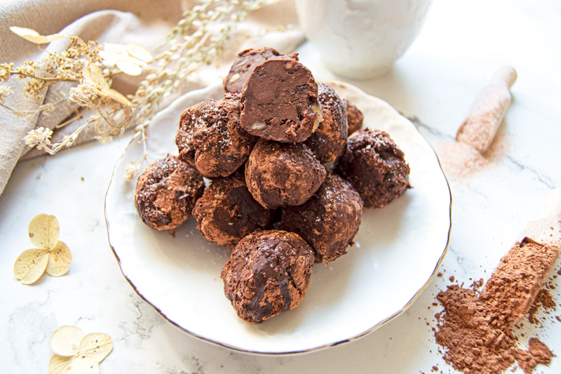 Chocolate Truffles with Pink Salt