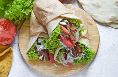 Vegan Gyros with Flatbreads and Tzatziki Sauce