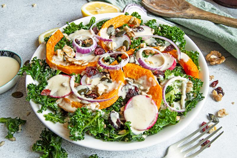 Butternut Squash, Walnut, Quinoa and Kale salad