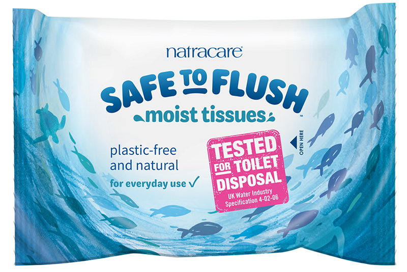 Safe To Flush Moist Tissues, 30 Wipes (Natracare)