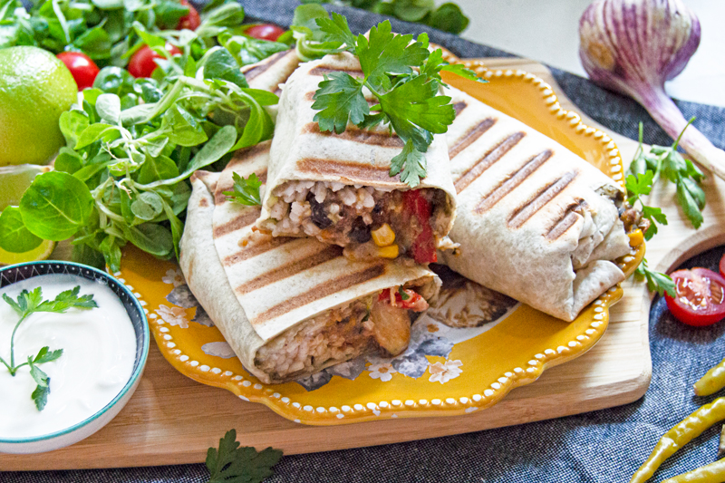Spiced Bean and Rice Wrap