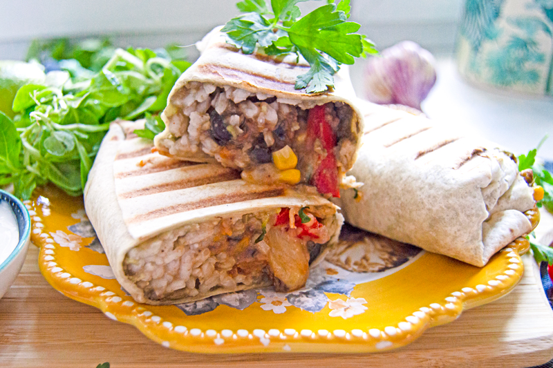 Spiced Bean and Rice Wrap