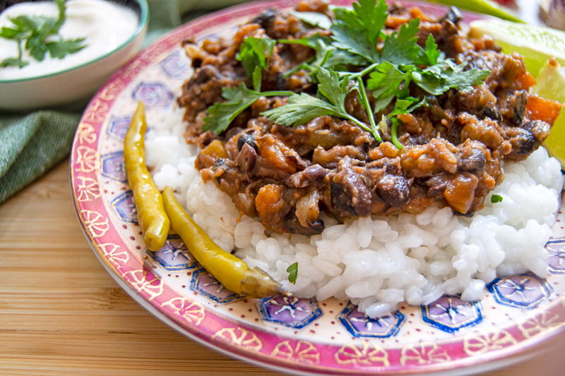 Refried Black Beans and Rice