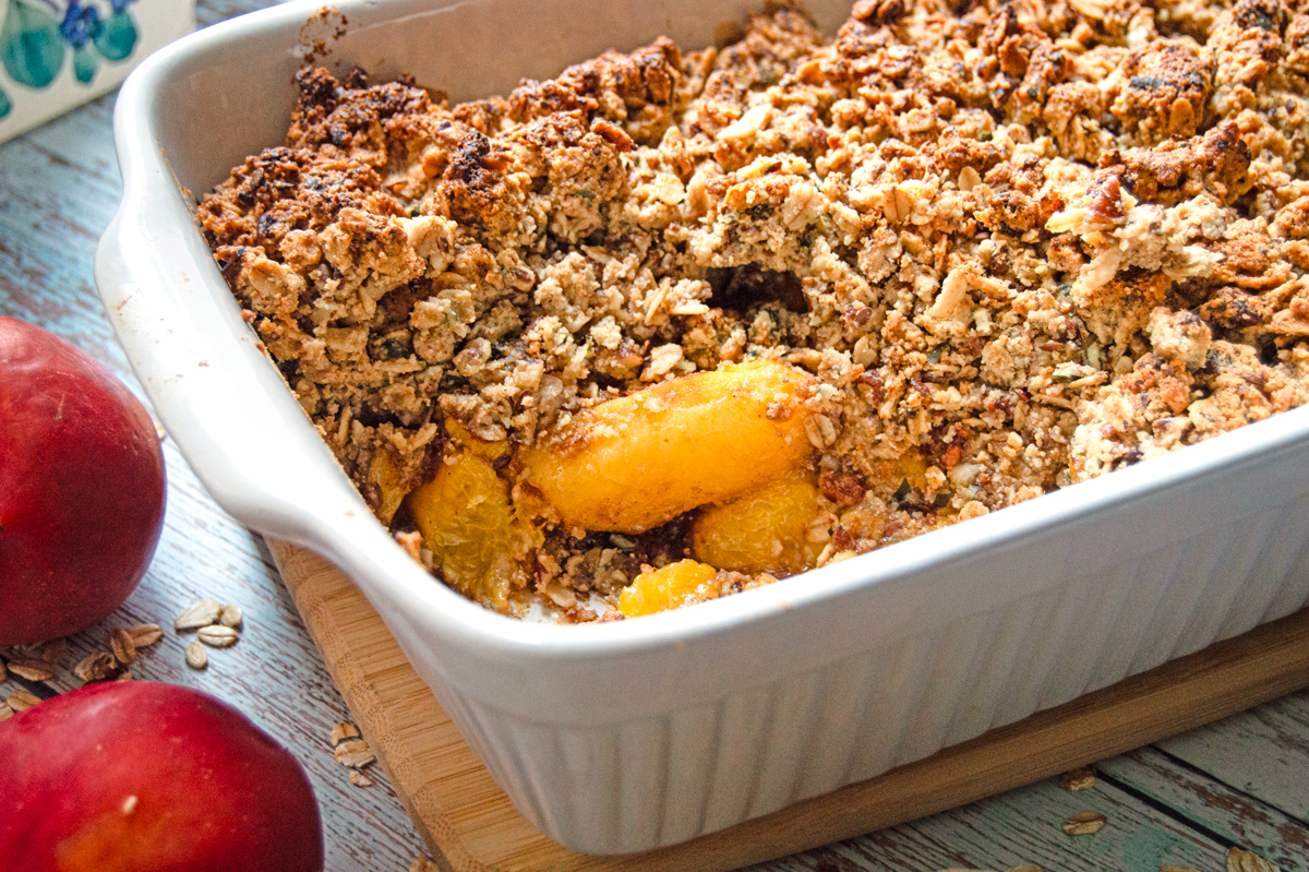 Nectarine, Oat &#038; Seed Crumble