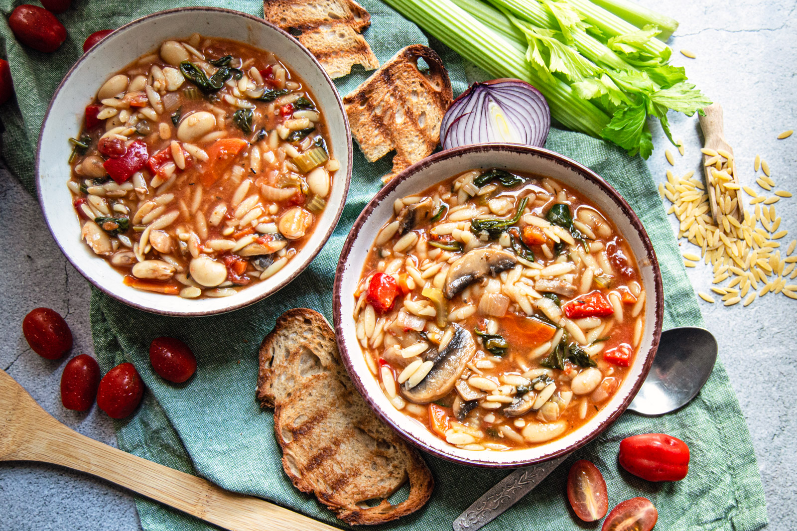 Orzo, Bean and Vegetable Stew