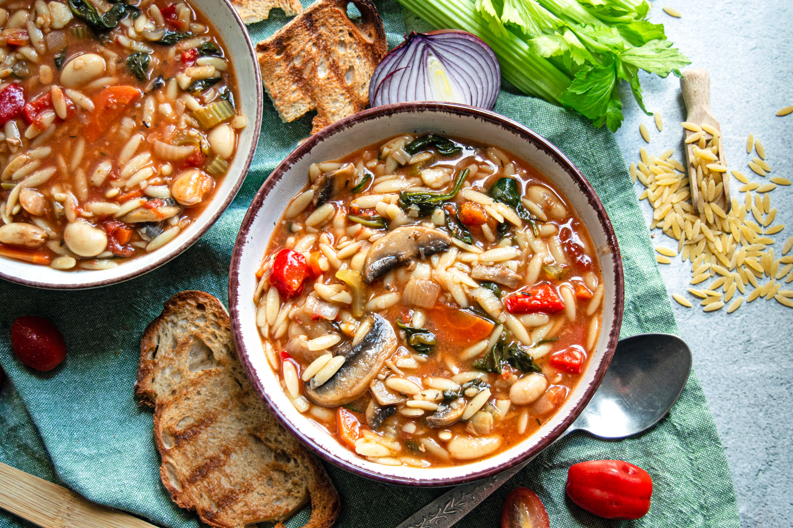 Orzo, Bean and Vegetable Stew