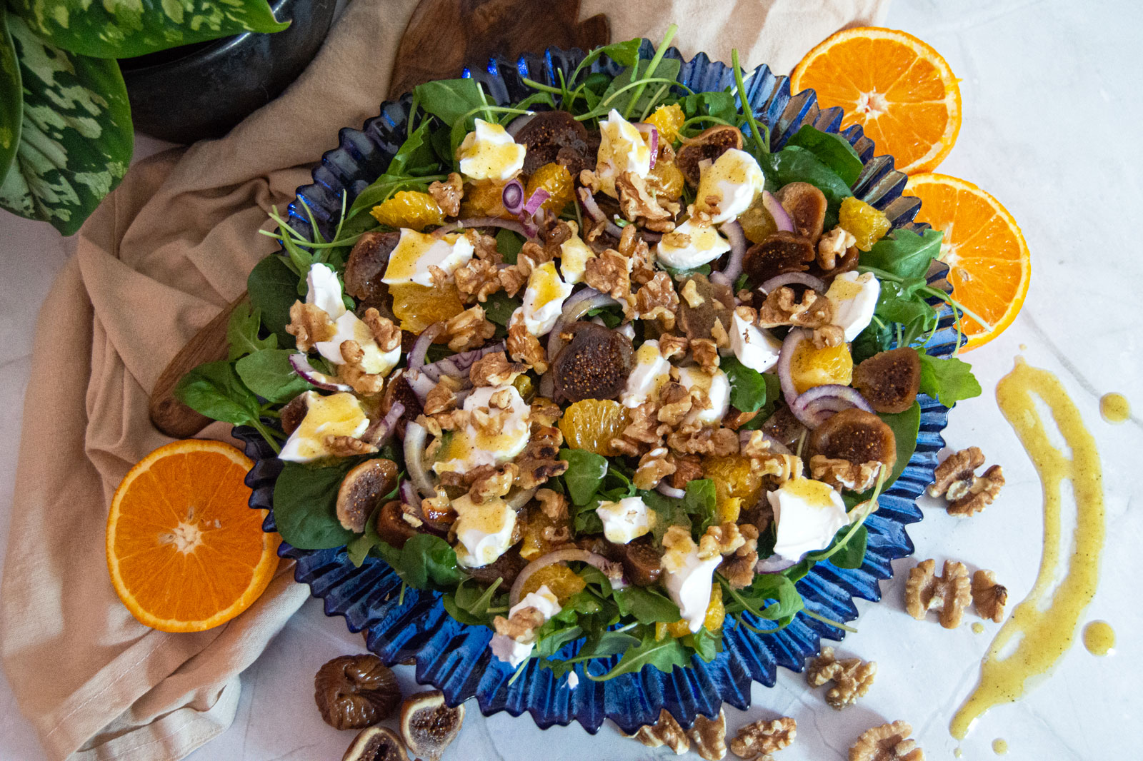 Walnut, Fig & Goats Cheese Summer Salad