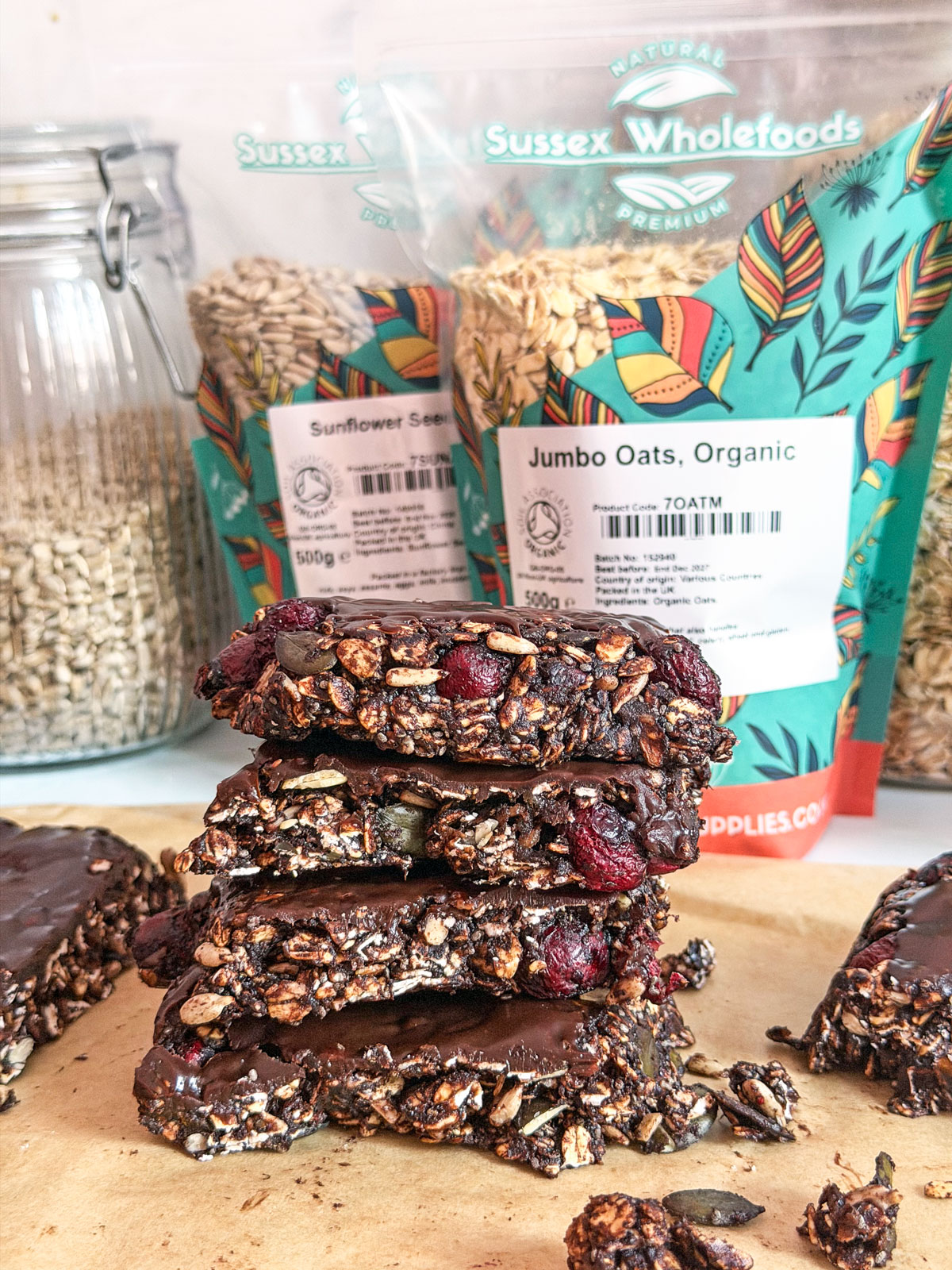 No-Bake Dark Chocolate Flapjacks