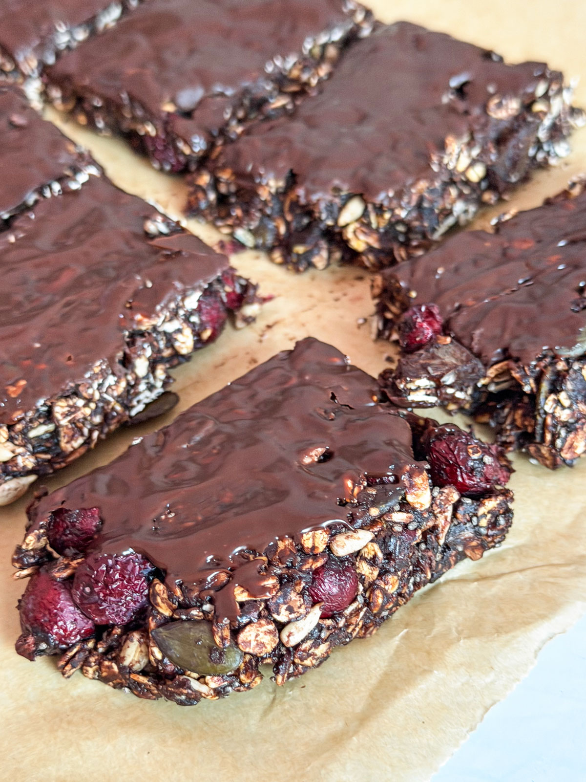 No-Bake Dark Chocolate Flapjacks