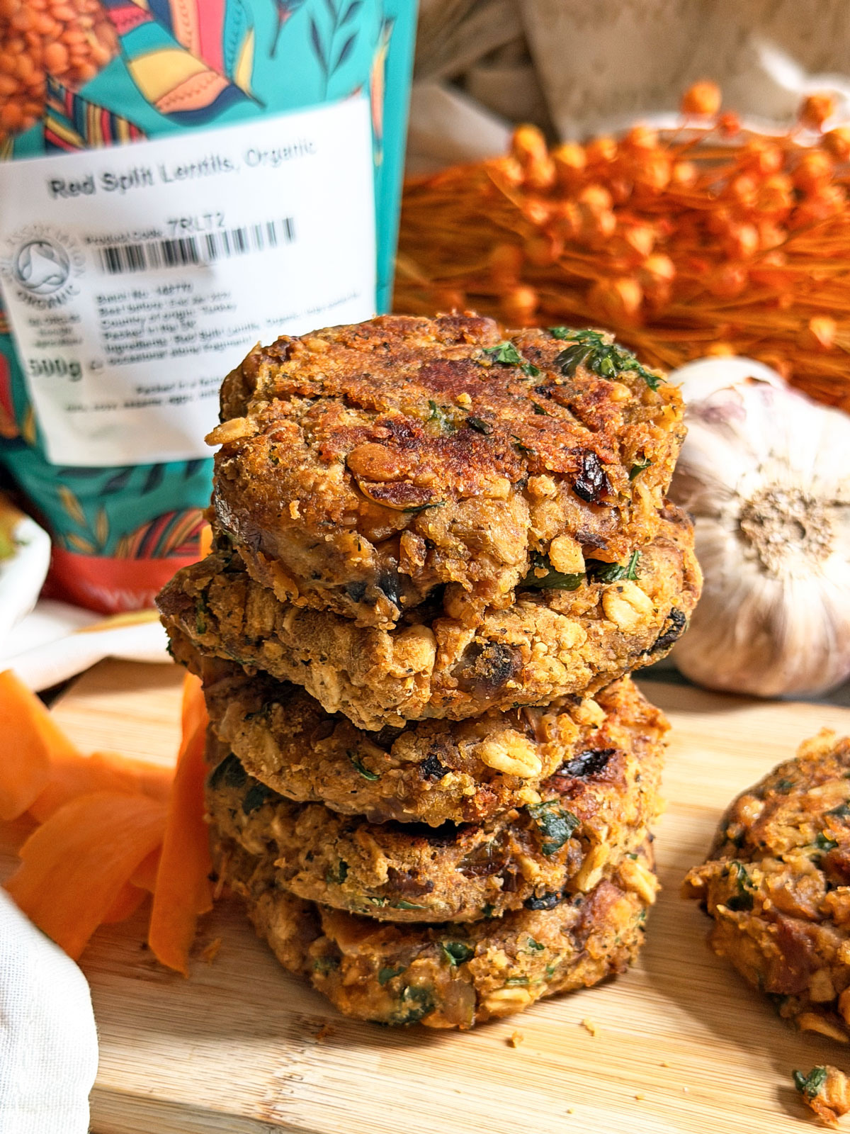 Red Lentil & Oat Breakfast Patties