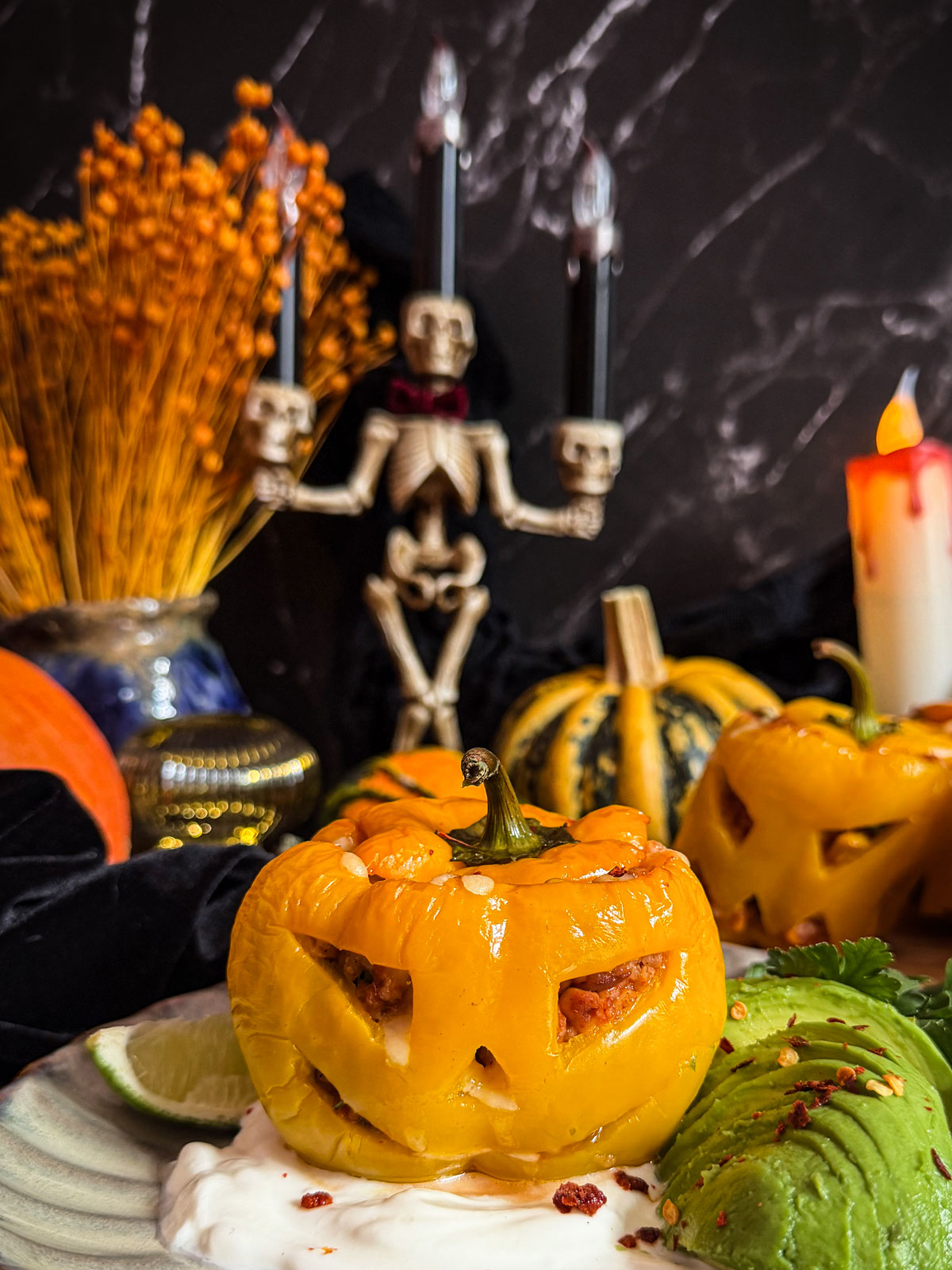 Spooky Stuffed Peppers