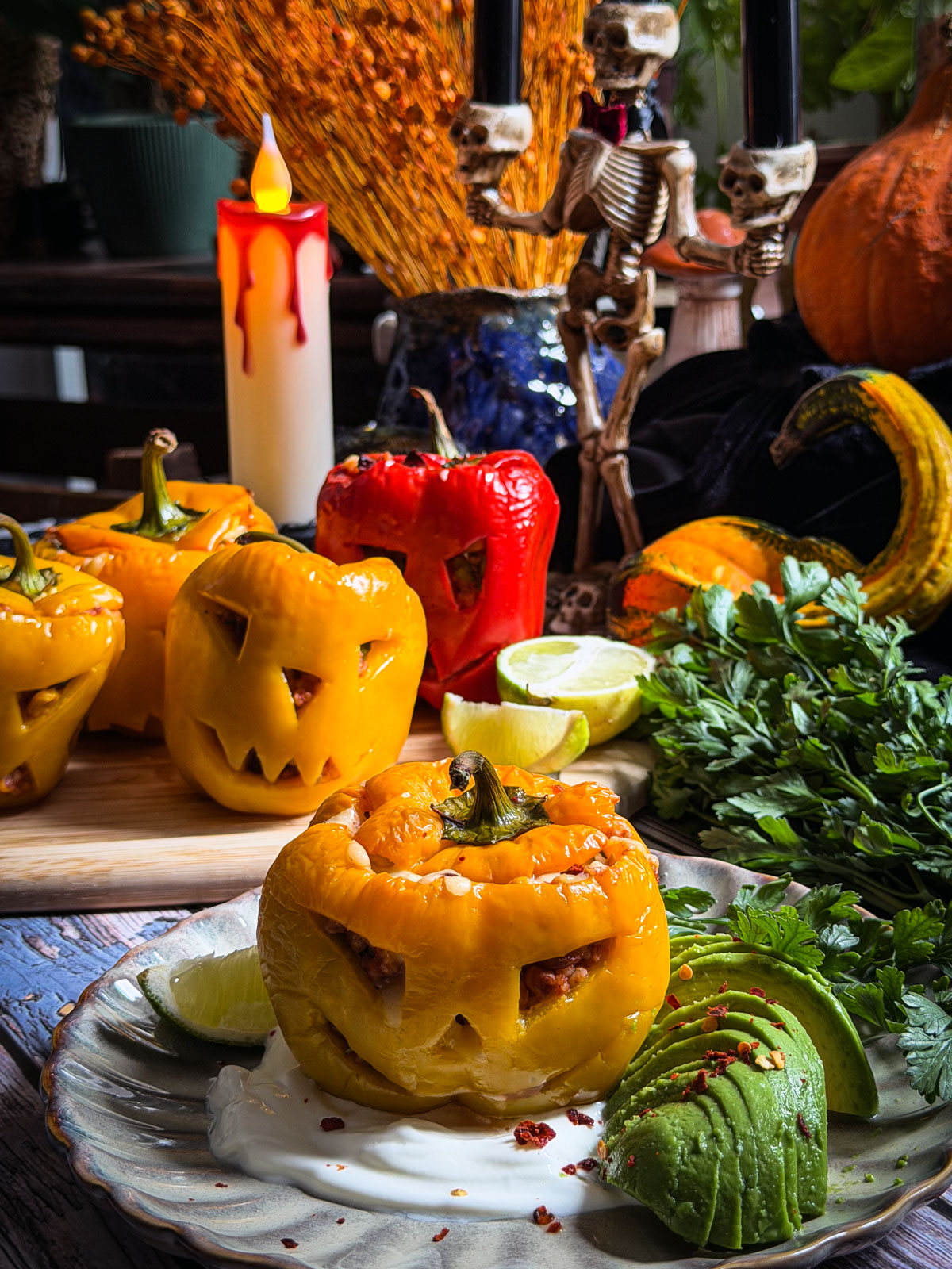 Spooky Stuffed Peppers