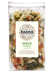 Organic Spelt Tricolore Fusilli 250g (Biona)