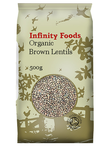Lentils: Whole Brown Lentils, Organic 500g (Infinity Foods)