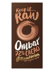 72% Cacao Raw Chocolate Bar, Organic 70g (Ombar)