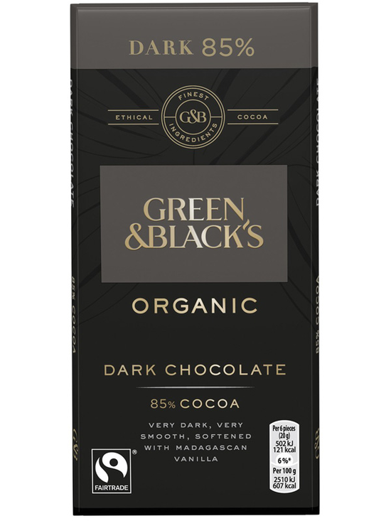 85% Cocoa Dark Chocolate, Organic 90g (Green & Blacks)