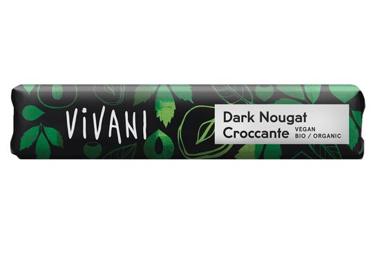 Organic Vegan Dark Chocolate Nougat Croccante 35g (Vivani)