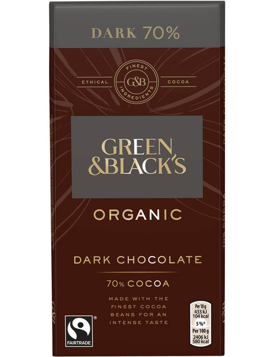 70% Cocoa Dark Chocolate, Organic 90g (Green & Blacks)