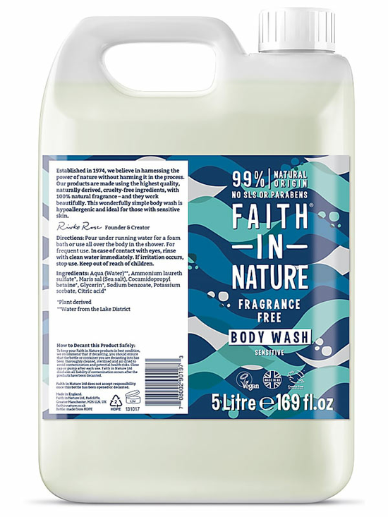 Fragrance Free Body Wash 5L (Faith in Nature)
