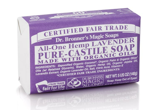 All-One Hemp Lavender Pure Castile Soap Bar 140g (Dr. Bronner's)
