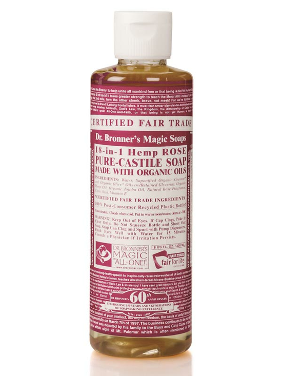 18-in-1 Hemp Rose Castile Soap 472 ml (Dr. Bronner's)