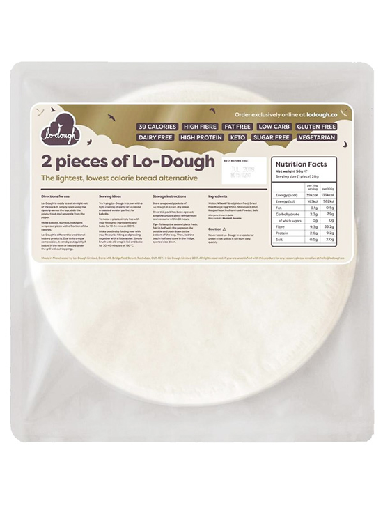 Lo-Dough Low Calorie Bread Alternative, 2 pieces (Lo-Dough)