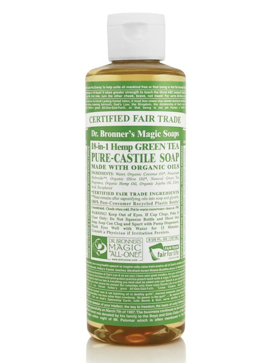 18-in-1 Hemp Green Tea Castile Soap 472ml (Dr. Bronner's) | Healthy Supplies