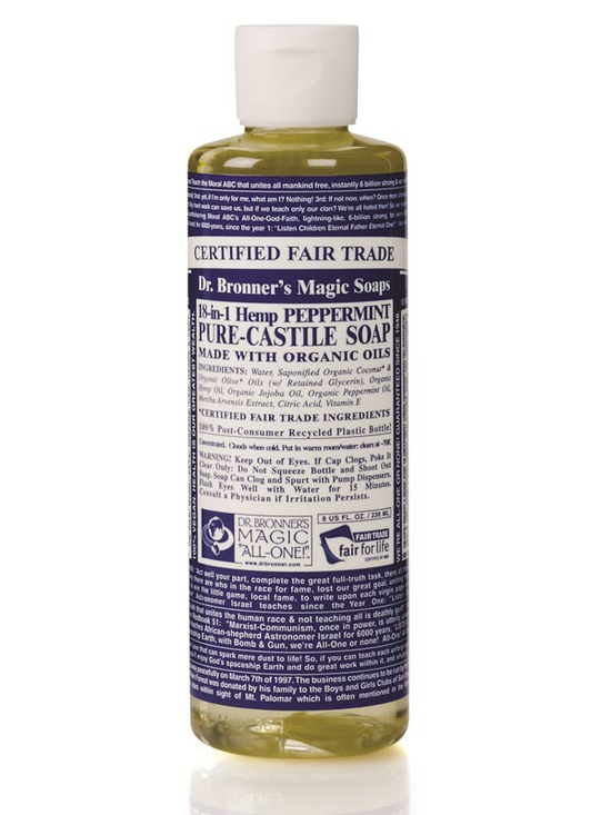 18in1 Hemp Peppermint Castile Soap 472ml (Dr. Bronner's) Healthy
