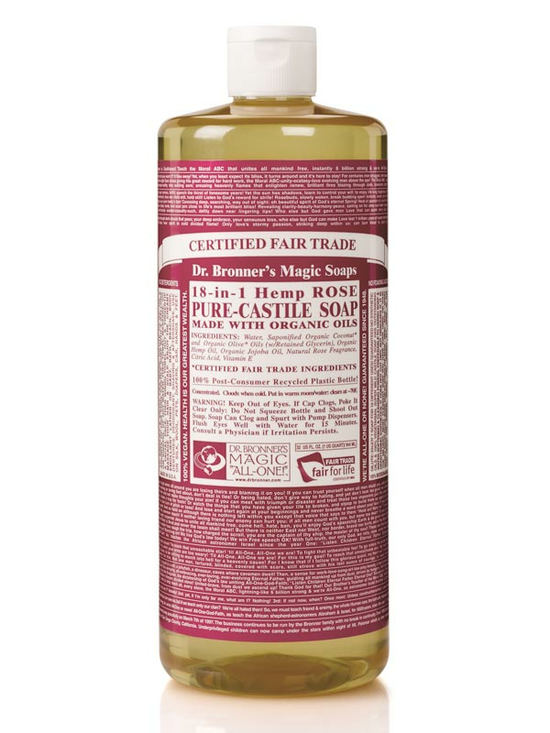 18-in-1 Hemp Rose Castile Soap 946ml (Dr. Bronner's)