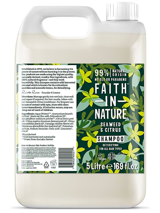 Seaweed & Citrus Shampoo 5L (Faith in Nature)