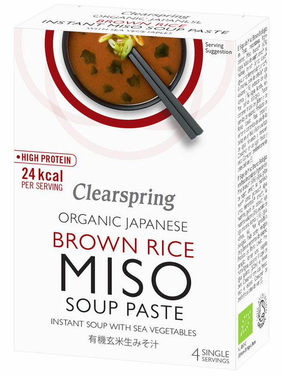Brown Rice Miso Soup Paste, Organic 4 x 15g (Clearspring)