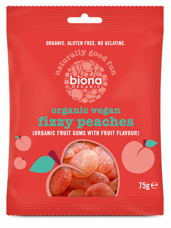 Organic Fizzy Peaches 75g (Biona)