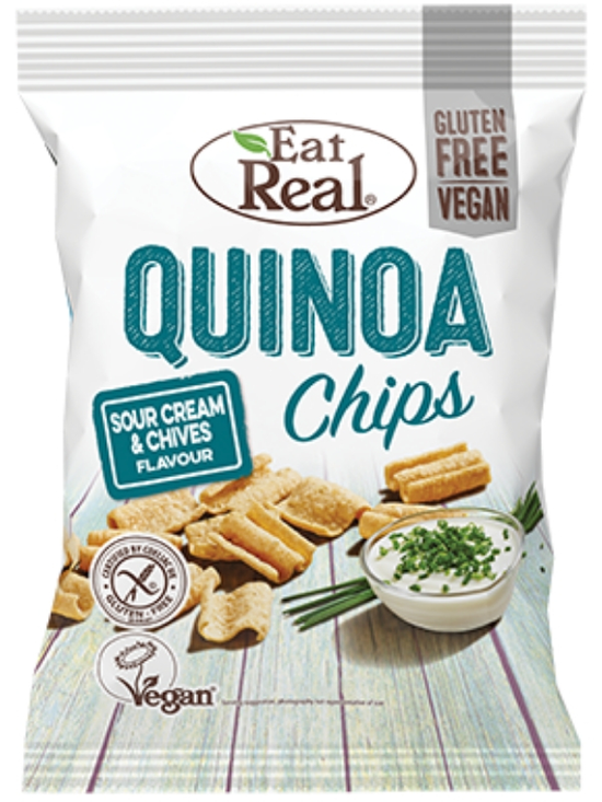 Quinoa Sour Cream & Chive Chips 80g (Eat Real)