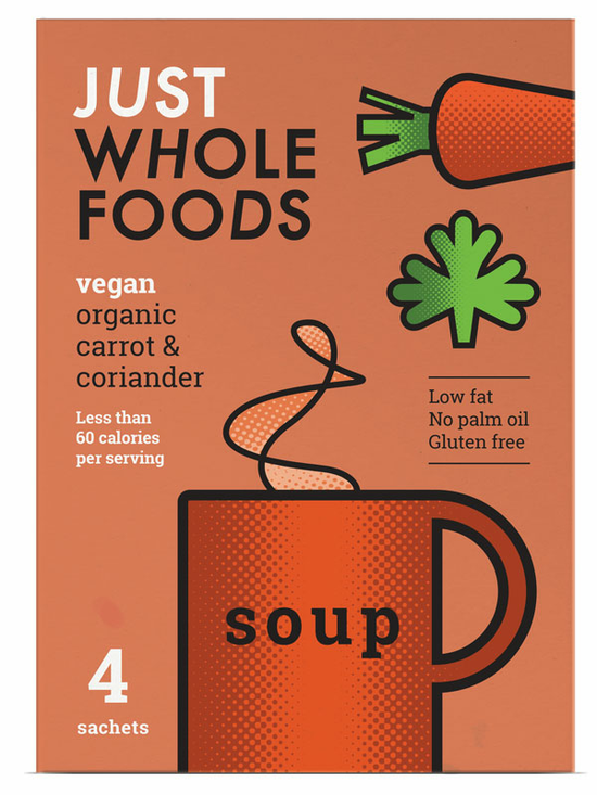Carrot & Coriander Soup-in-a-Mug - 4x17g (Just Wholefoods)