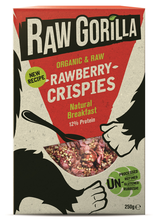 Raw Sprouted Strawberry Crispies, Paleo, Organic 250g (Raw Gorilla)