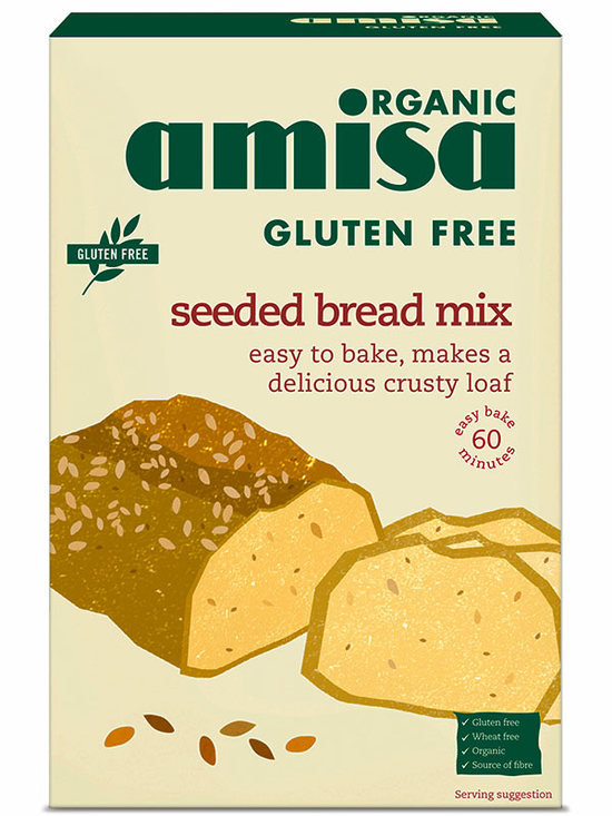 Seeded Bread Mix, Gluten Free, Organic 500g (Amisa) Healthy Supplies