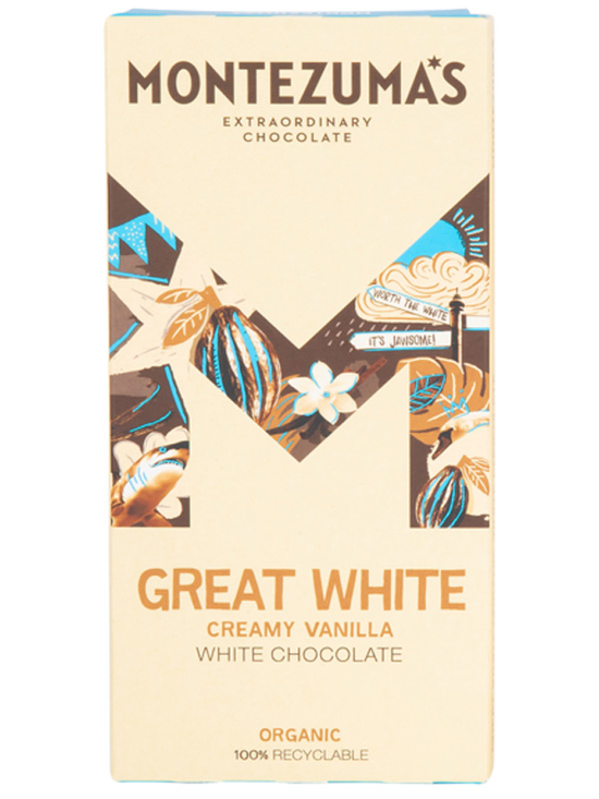 Creamy White Chocolate Bar, Organic 90g (Montezuma's)