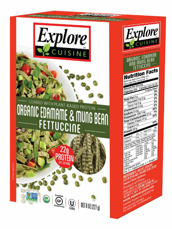 Fettucine made from young, green soya beans and mung beans!