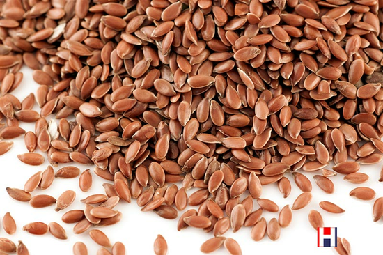 Nutty and nutritious whole brown flax seeds.