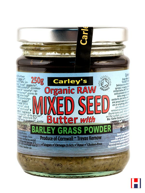 Mixed seeds: Sunflower, pumpkin, linseed &amp; sesame</br>
with barley grass.