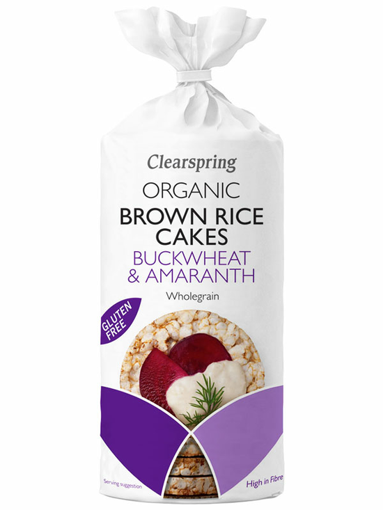 Organic Brown Rice Cakes with Buckwheat & Amaranth 120g (Clearspring)