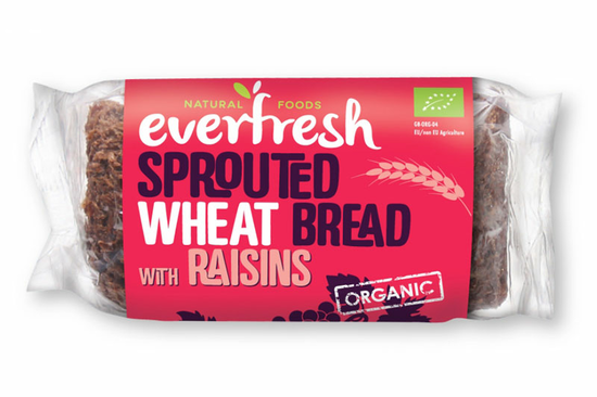 Sprouted Wheat Bread with Raisins, Organic 400g (Everfresh Natural Foods)