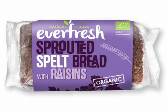 Sprouted Spelt Bread with Raisins, Organic 400g (Everfresh Natural Foods)