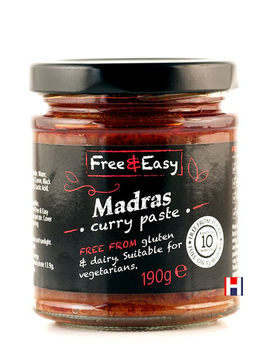 Madras Curry Paste, Gluten Free 198g (Free & Easy)