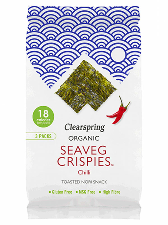 Chilli SeaVeg Crispies - Multipack, Organic 12g (Clearspring)