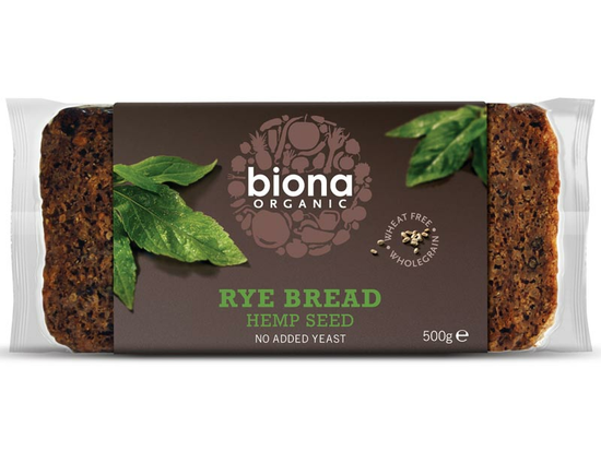 Wholemeal Rye Bread with Hemp, Organic 500g (Biona)