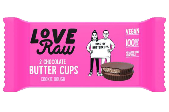 2 Chocolate Butter Cups - Cookie Dough 34g (Love Raw)
