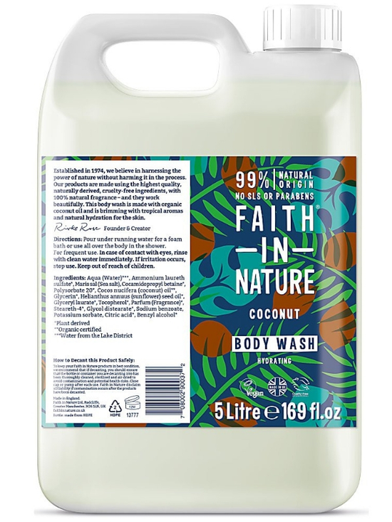 Coconut Body Wash 5L (Faith in Nature)